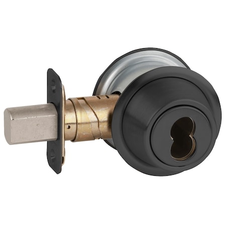 Schlage Grade 3 Double Cylinder Deadbolt, Adjustable 2-3/8-in and 2-3/4-in Backset, Flat Black Coated Finish B562B 622